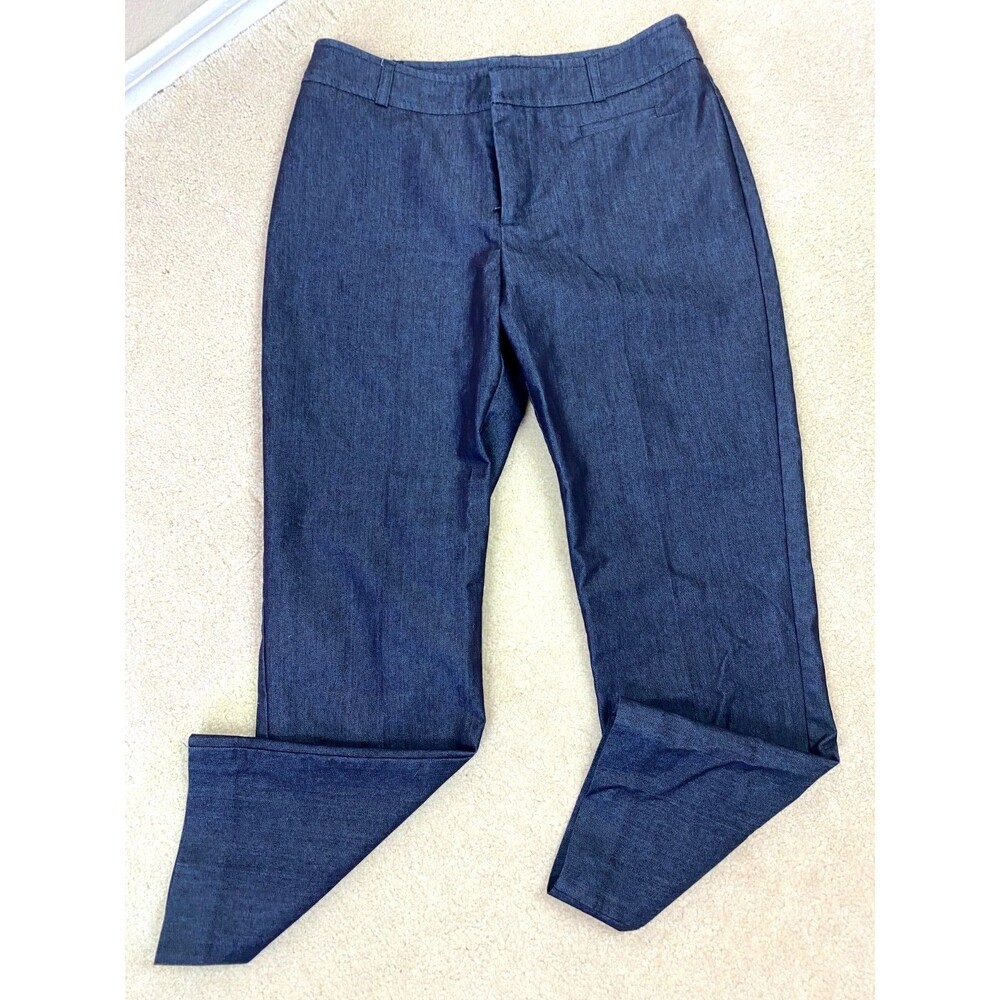 MERONA Size 2 Blue Capri Straight Slim Fit Dark Wash Mid Rise Cotton Blend Jeans